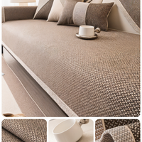 Effen Plain Sofabescherming - Duurzaam Katoen & Linnen Polyester Antislip Bankhoes