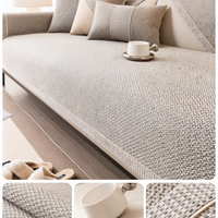 Effen Plain Sofabescherming - Duurzaam Katoen & Linnen Polyester Antislip Bankhoes