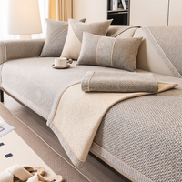 Effen Plain Sofabescherming - Duurzaam Katoen & Linnen Polyester Antislip Bankhoes