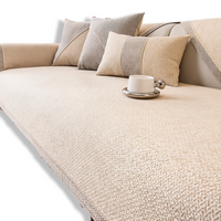 Effen Plain Sofabescherming - Duurzaam Katoen & Linnen Polyester Antislip Bankhoes