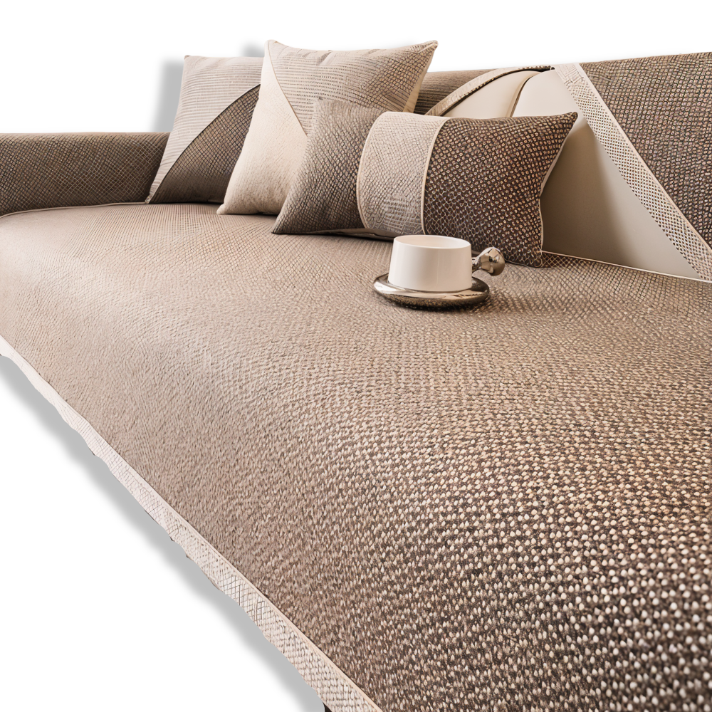 Effen Plain Sofabescherming - Duurzaam Katoen & Linnen Polyester Antislip Bankhoes