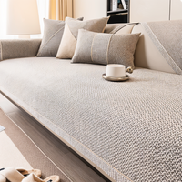 Effen Plain Sofabescherming - Duurzaam Katoen & Linnen Polyester Antislip Bankhoes