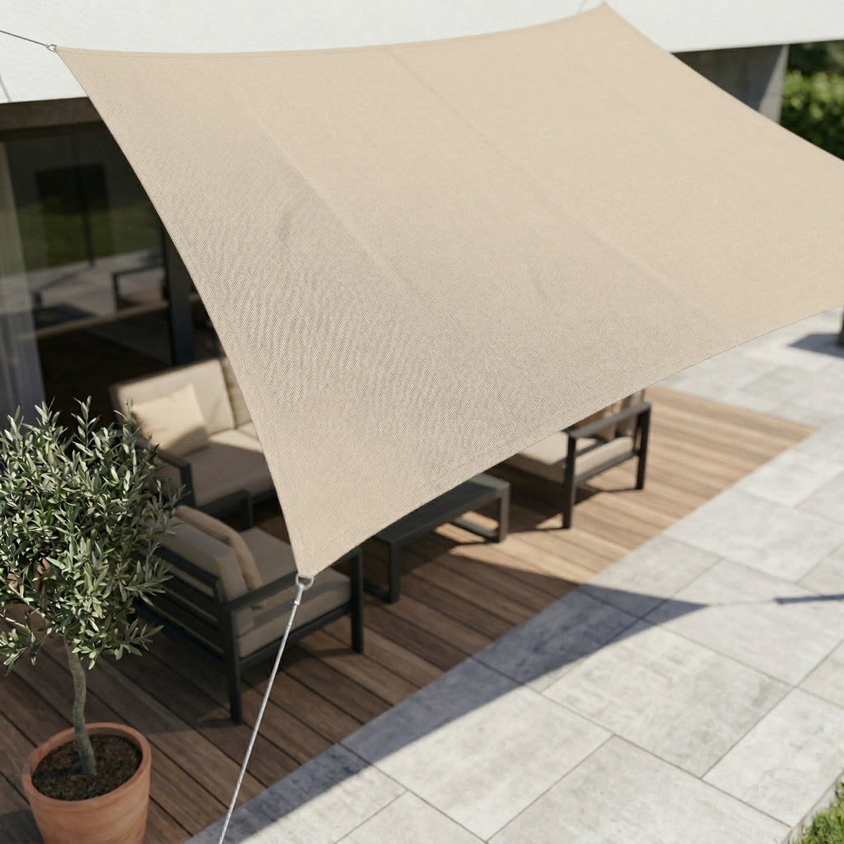 Zonnescherm Rechthoekig Waterdicht | Waterbestendig Buitenstof | UV-Bescherming | SkyCover