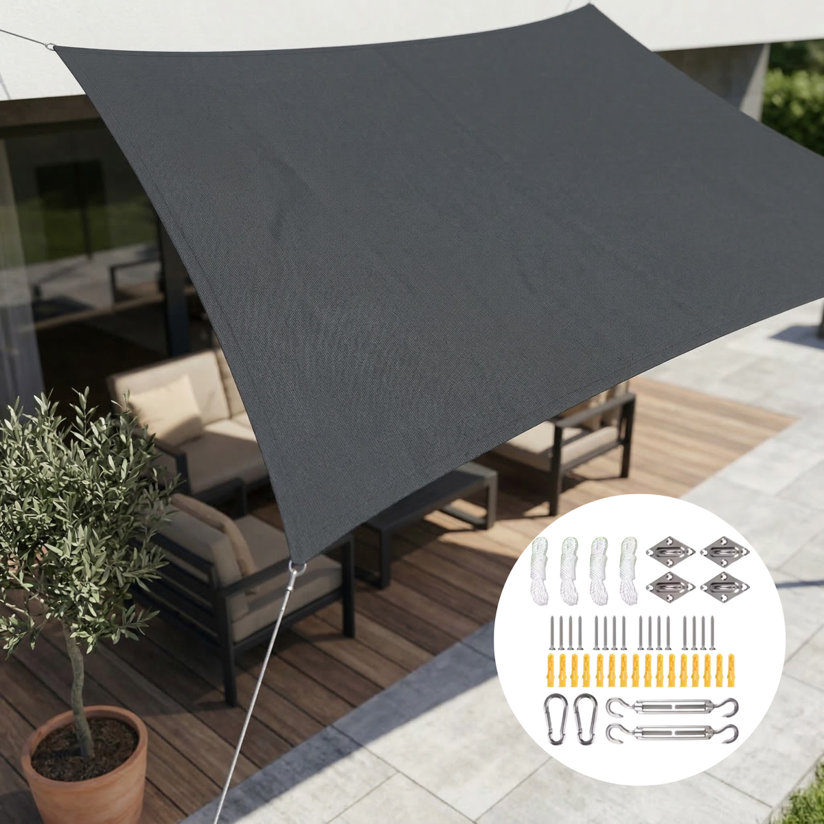 Zonnescherm Rechthoekig Waterdicht | Waterbestendig Buitenstof | UV-Bescherming | SkyCover