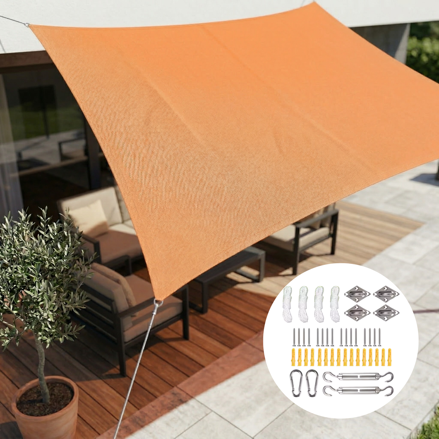 Zonnescherm Rechthoekig Waterdicht | Waterdichte Buitenstof | UV Bescherming | SkyCover