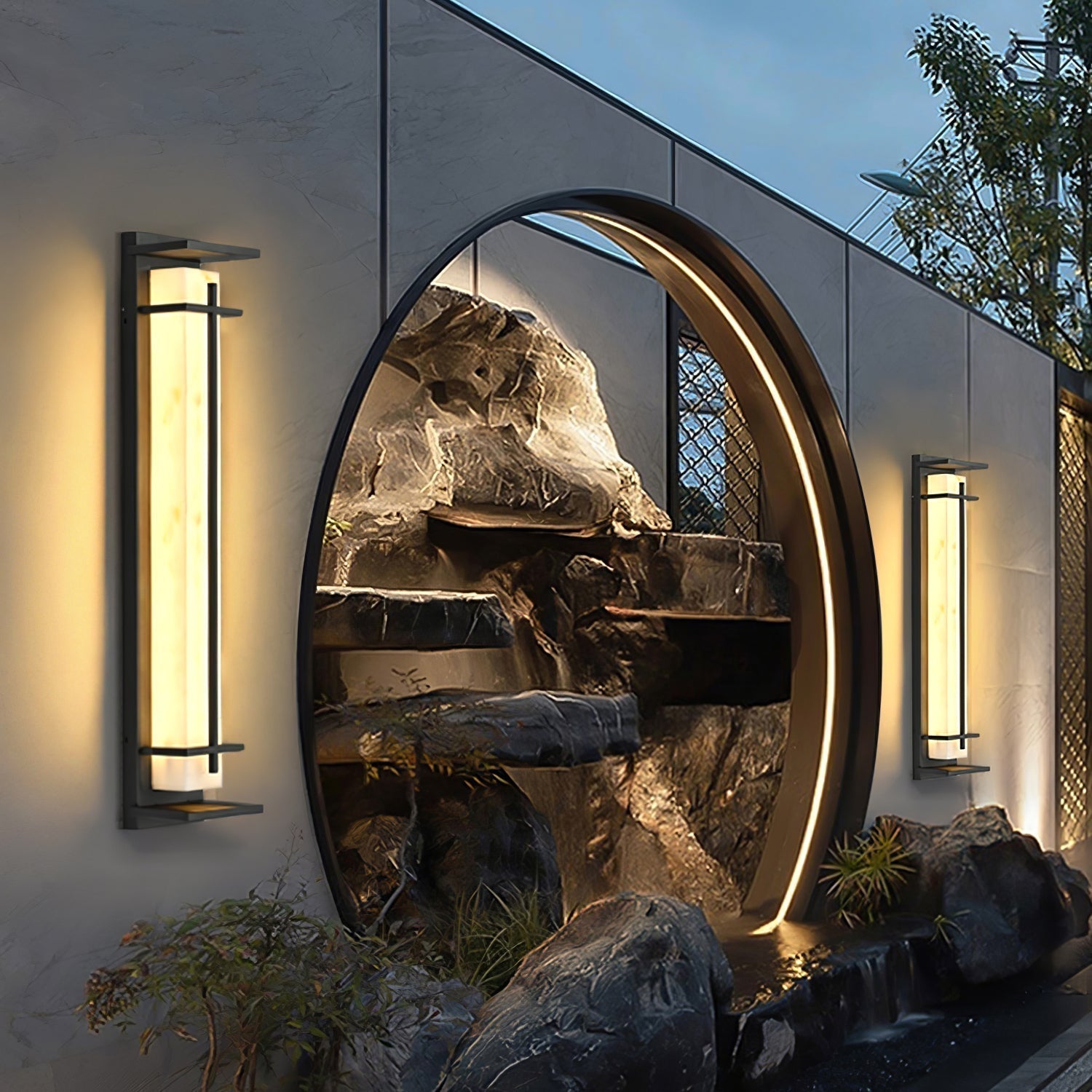 Buitenwandlamp Waterdicht LED Alabaster Stijl Buitenlamp