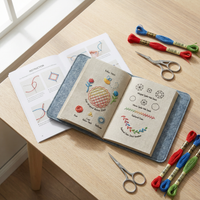 Borduurwerk | 106 Steken Stap voor Stap Boek-Set | Oefenen op Linnenpagina's | StitchLibrary