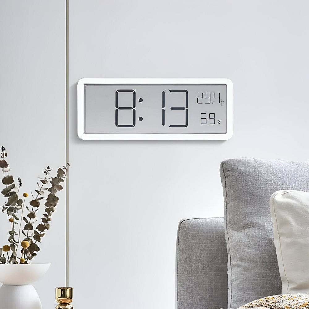 Digitale LED-Wandklok – Groot Display met Temperatuur- en Vochtigheidsweergave