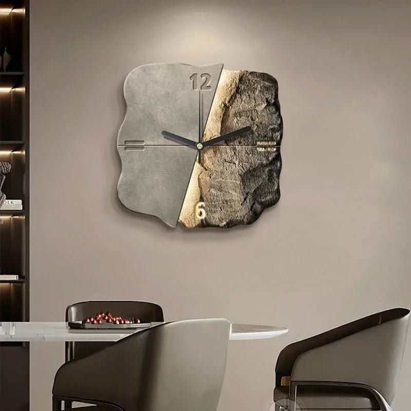 SteinAura – Moderne Designer Sandstenen Wandklok