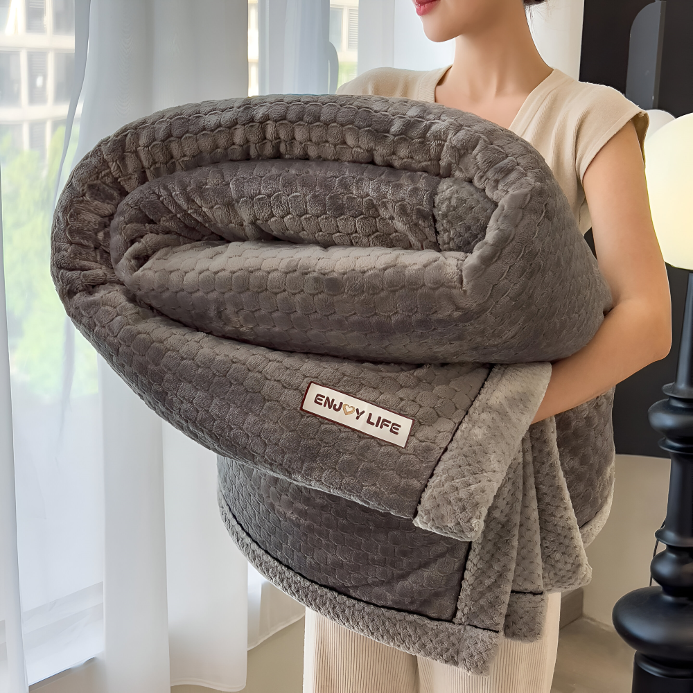 Stijlvolle Ultra-zachte Pluche Knuffeldeken - Luxe Jaarrond Worpdeken - Dikke en Fluffy Winterwarmte Essentieel