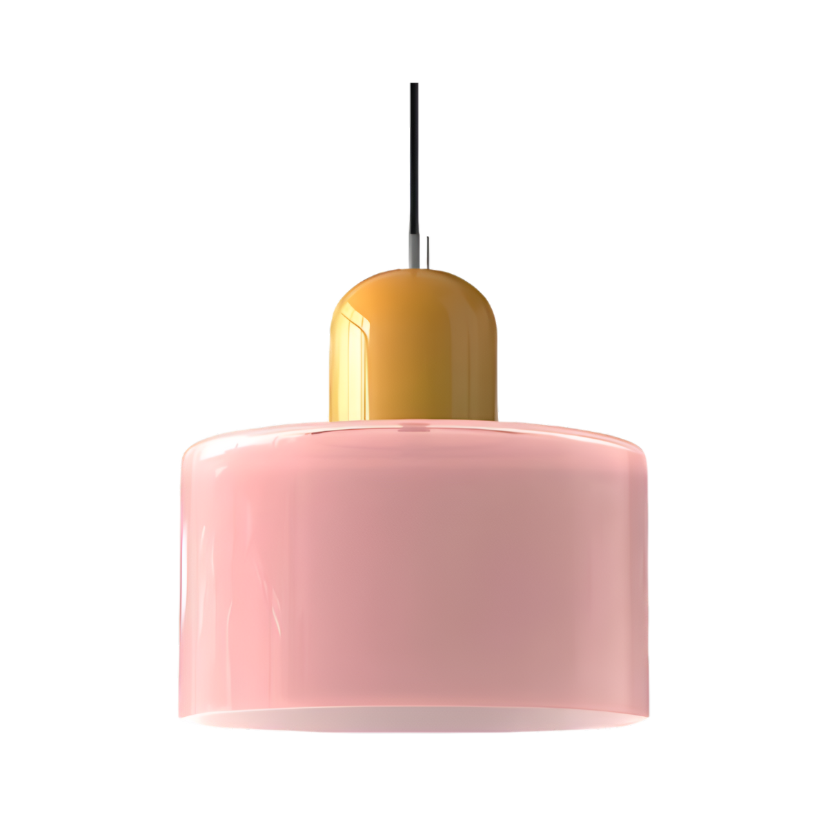 Nordic Iron Body Two-Tone Glass Pendant Light