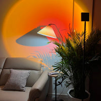 LED Kleurenprojector Vloerlamp | Minimalistisch Halo Licht Effect