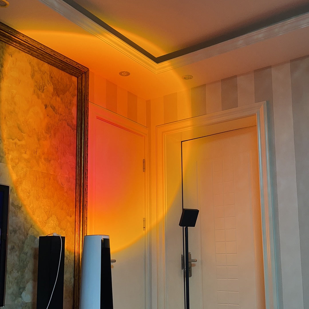 LED Kleurenprojector Vloerlamp | Minimalistisch Halo Licht Effect