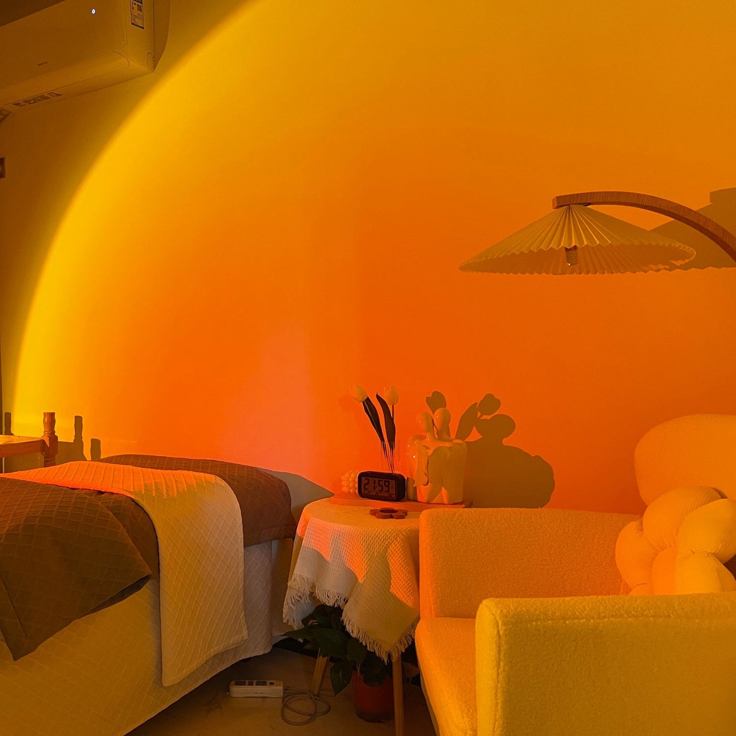 LED Kleurenprojector Vloerlamp | Minimalistisch Halo Licht Effect