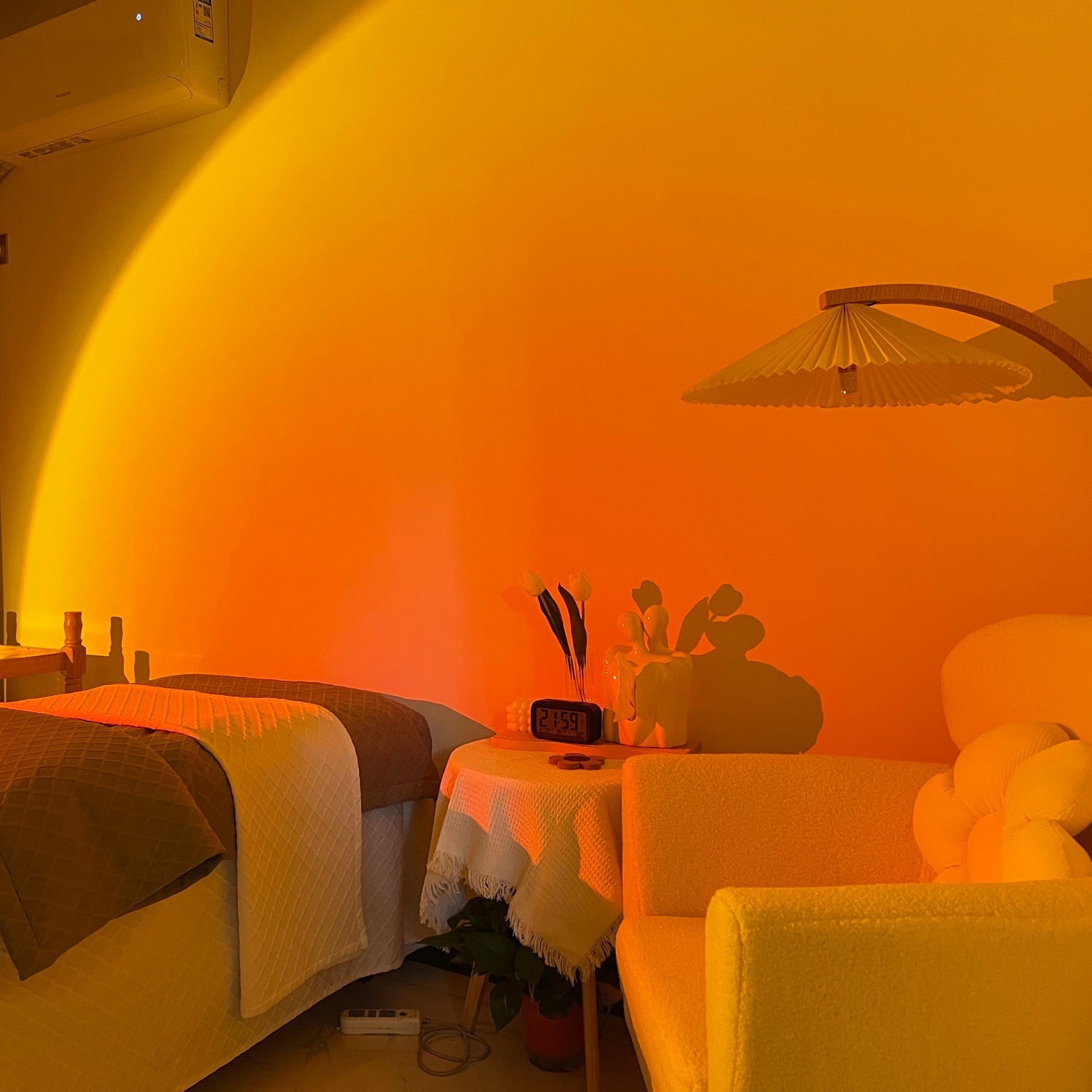LED Kleurenprojector Vloerlamp | Minimalistisch Halo Licht Effect