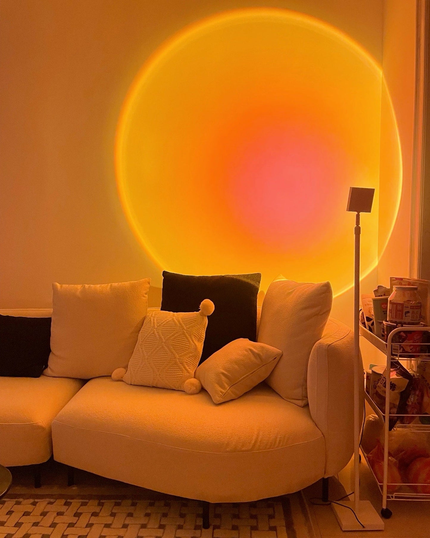 LED Kleurenprojector Vloerlamp | Minimalistisch Halo Licht Effect