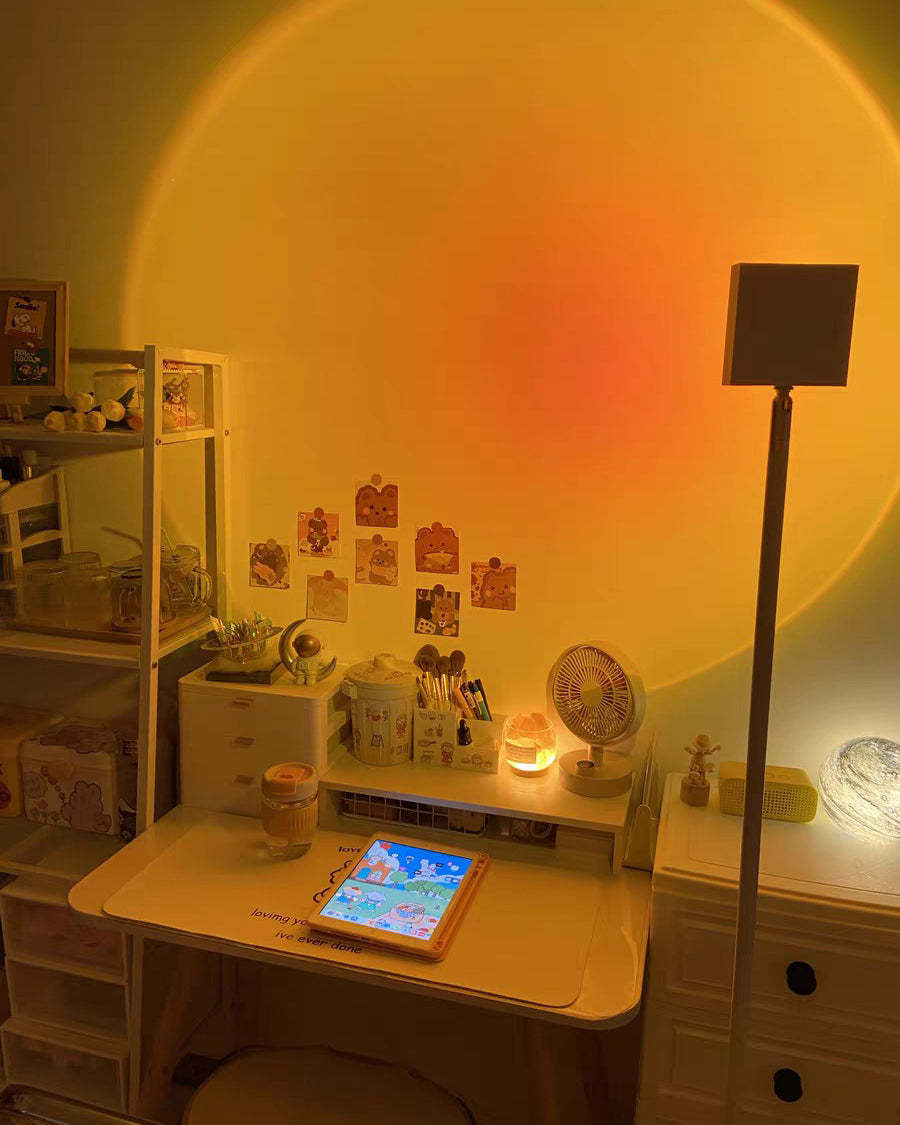 LED Kleurenprojector Vloerlamp | Minimalistisch Halo Licht Effect
