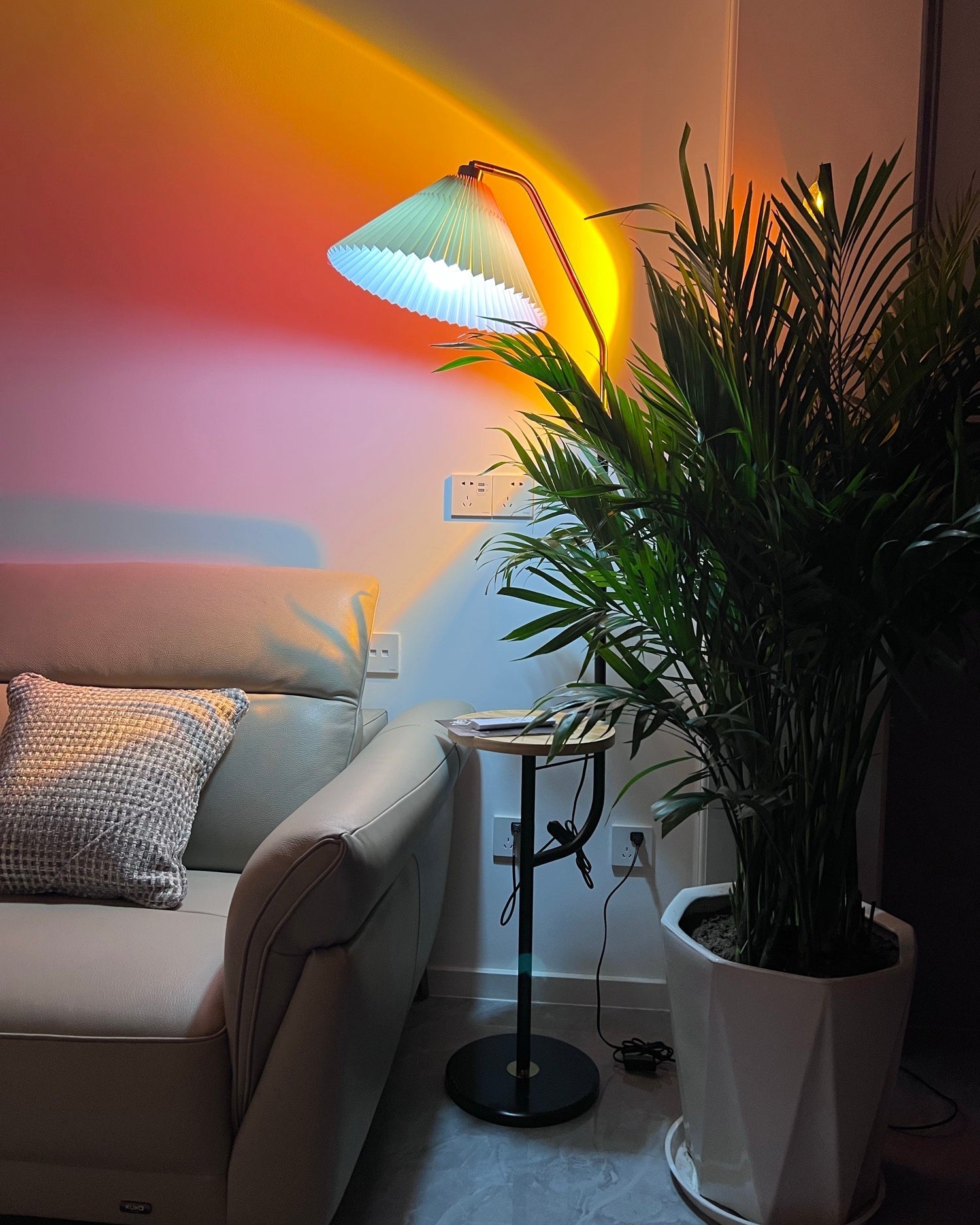 LED Kleurenprojector Vloerlamp | Minimalistisch Halo Licht Effect
