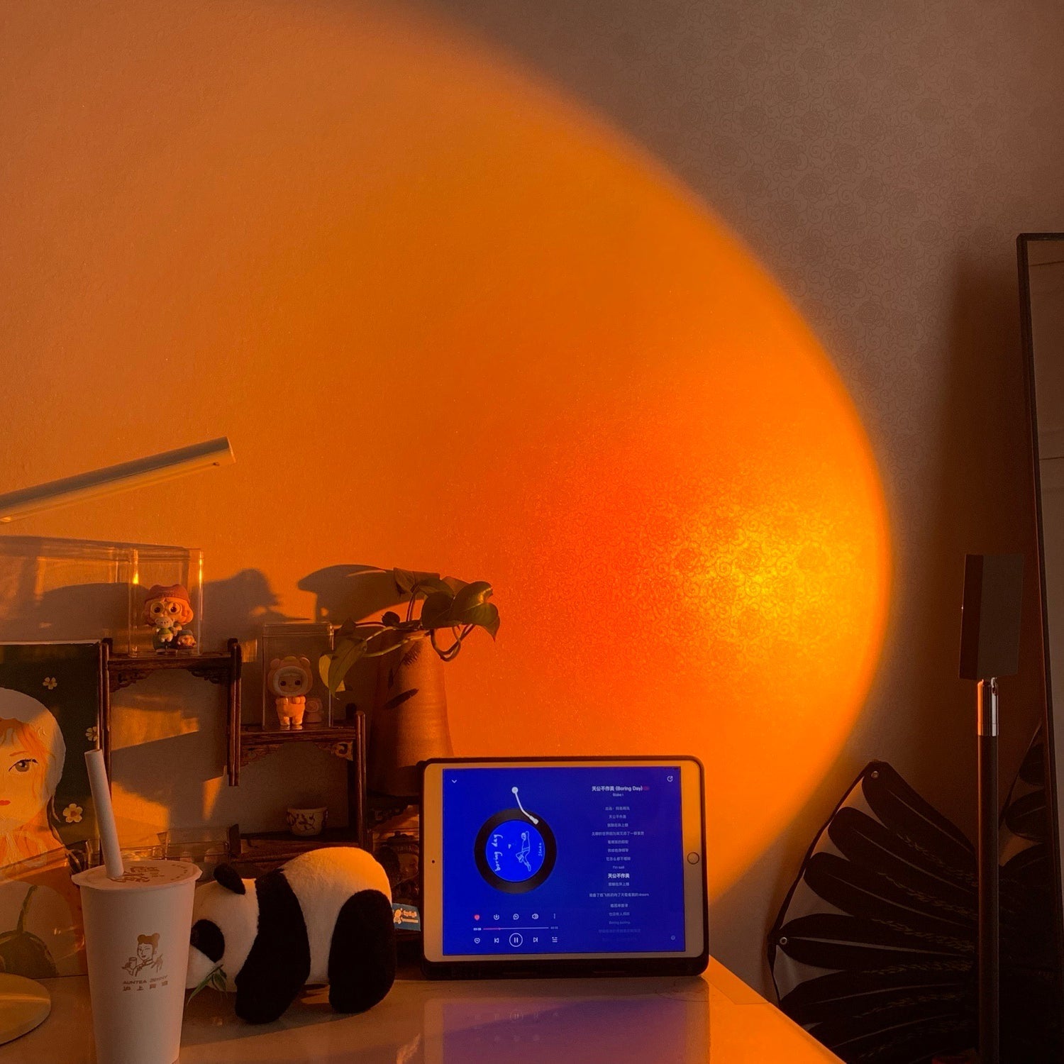 LED Kleurenprojector Vloerlamp | Minimalistisch Halo Licht Effect