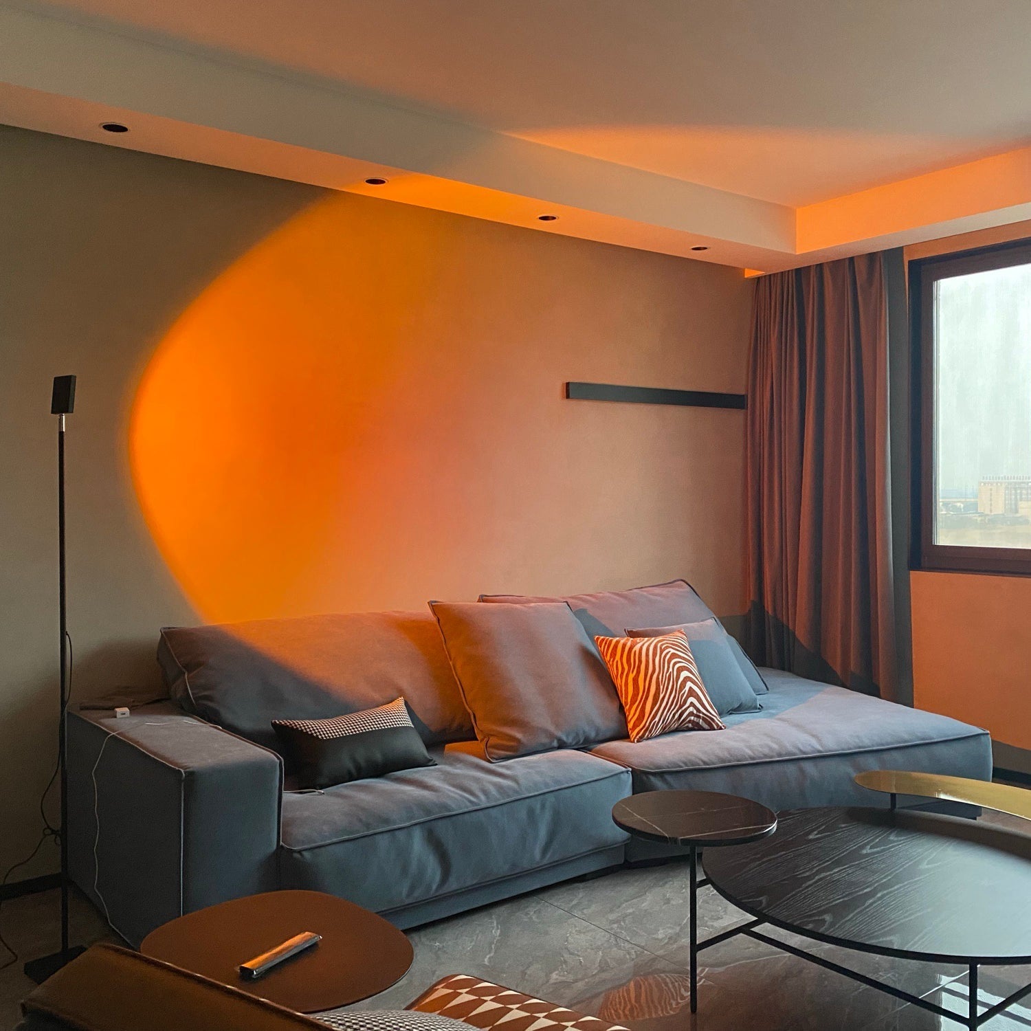 LED Kleurenprojector Vloerlamp | Minimalistisch Halo Licht Effect