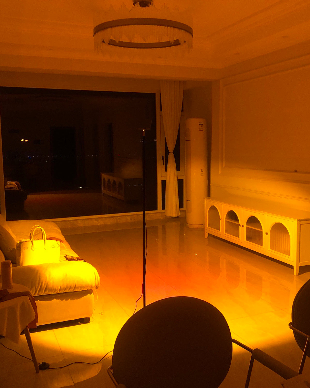 LED Kleurenprojector Vloerlamp | Minimalistisch Halo Licht Effect