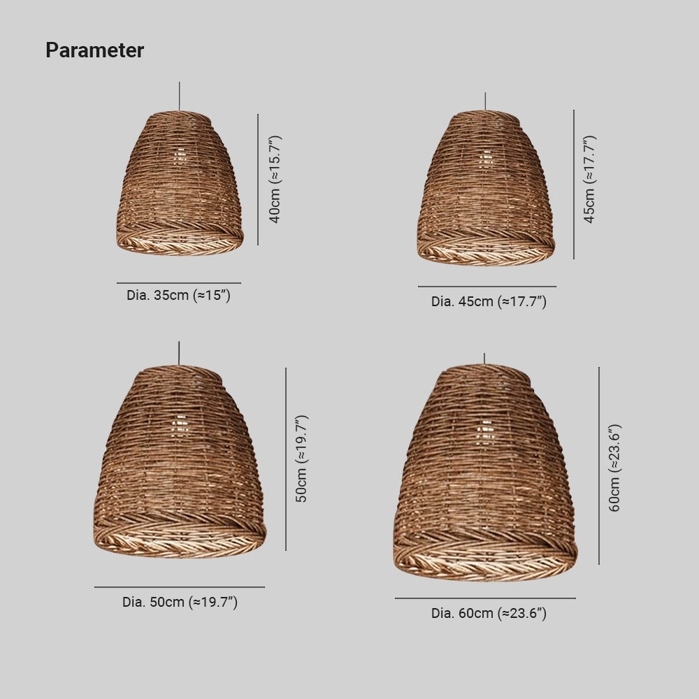 Ritta Hanglamp LED Vintage Rotan Woonkamer/Slaapkamer