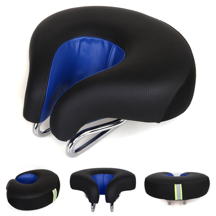 Neusloze Fietszadel Mountainbike Verdikte Zachte Bekleding (Blauw)