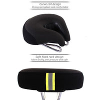 Brehn | Noseless Fiets Zadel Mountainbike Verdikte Zachte Padding (Zwart)