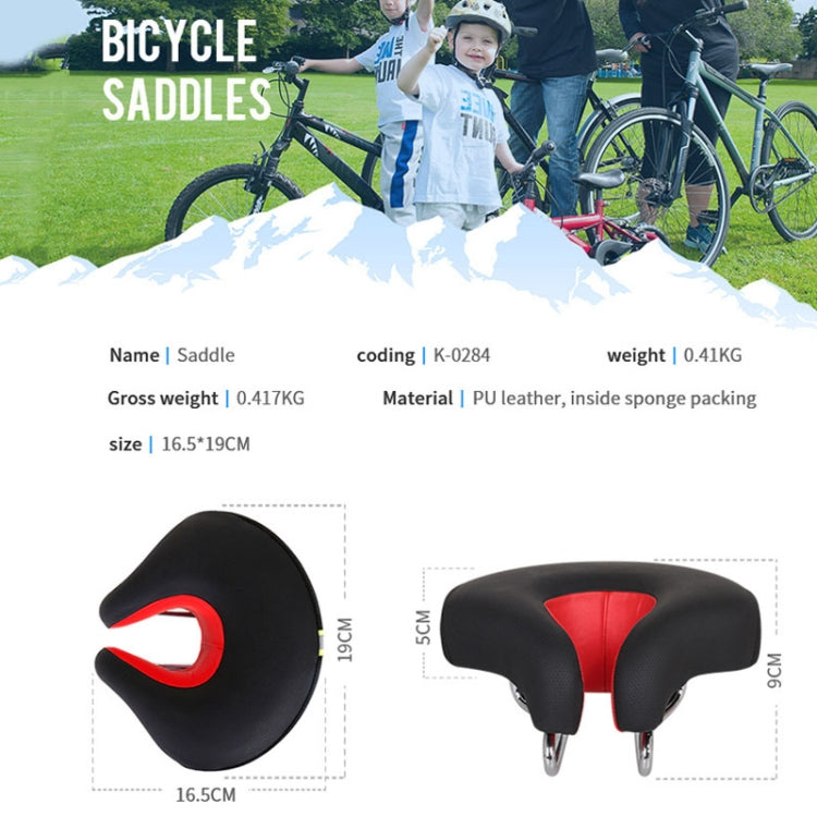 Brehn | Noseless Fiets Zadel Mountainbike Verdikte Zachte Padding (Zwart)