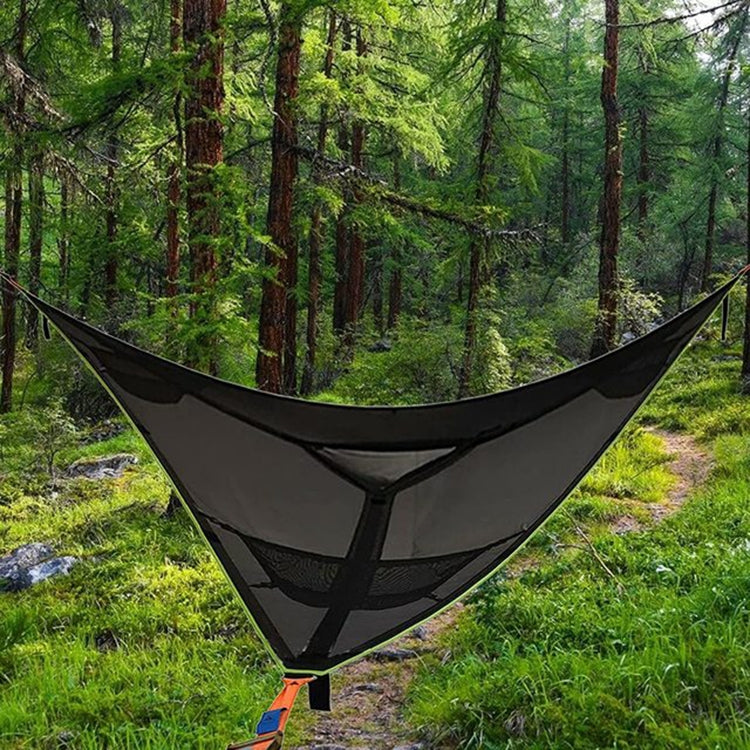 2,8 m Familie Buiten Draagbaar Lucht Tent Meerpersoon Camping Driehoek Hangmat (Zwart)