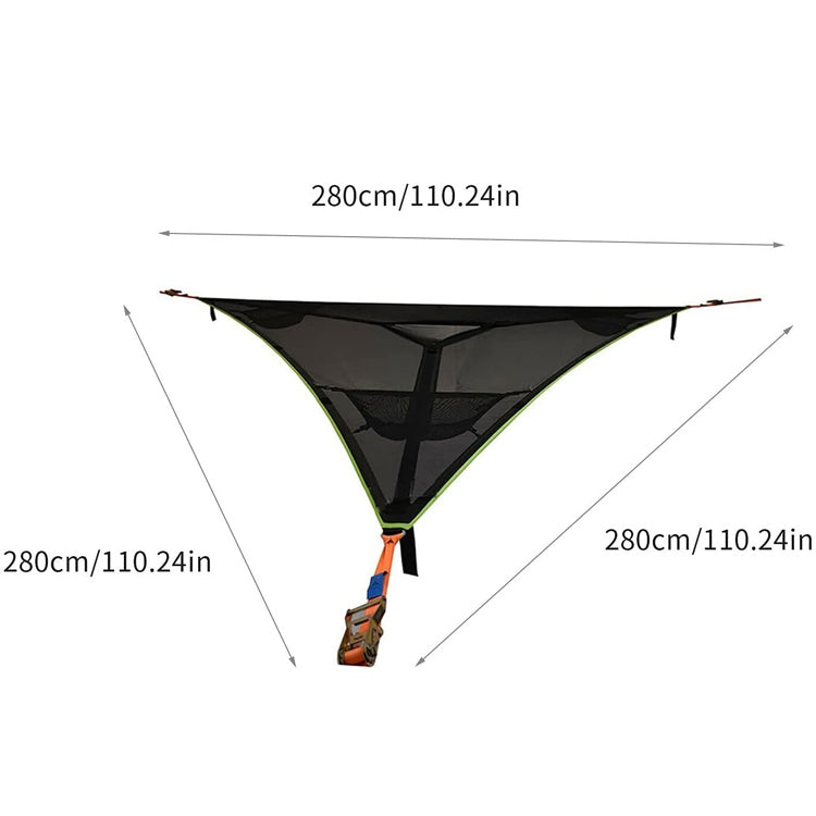 2,8 m Familie Buiten Draagbaar Lucht Tent Meerpersoon Camping Driehoek Hangmat (Zwart)