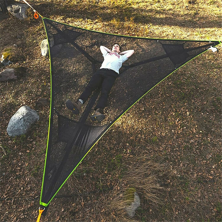 2,8 m Familie Buiten Draagbaar Lucht Tent Meerpersoon Camping Driehoek Hangmat (Zwart)