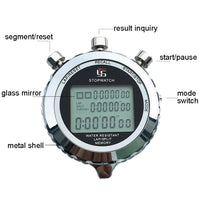 YS Metall Stoppuhr 3 Rijen Weergave Looptraining Elektronische Timer, Stijl: YS-510 10 Herinneringen