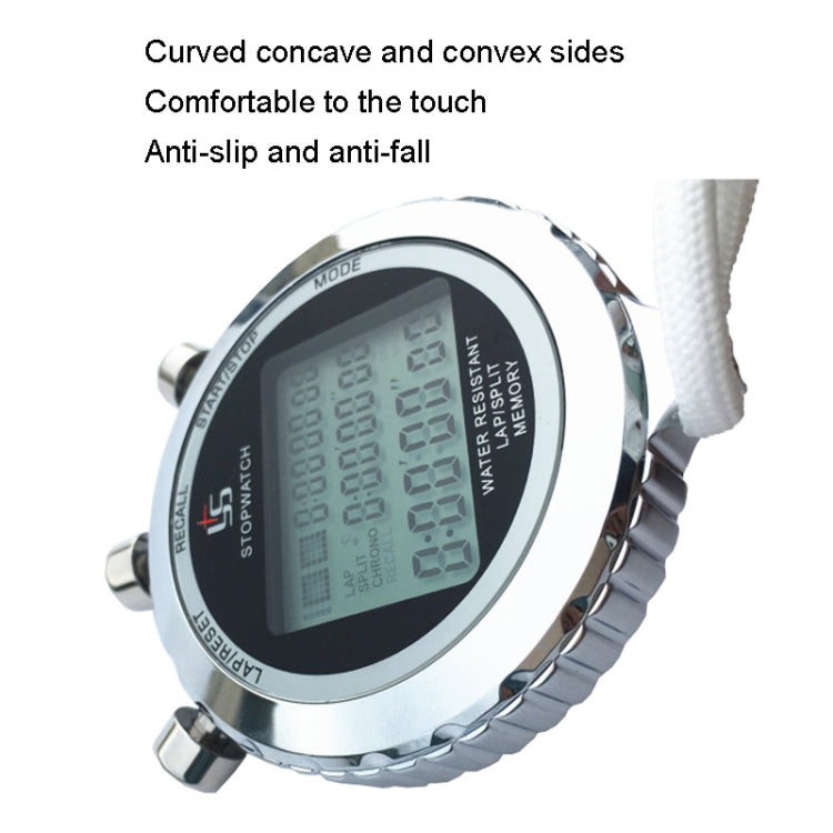 YS Metall Stoppuhr 3 Rijen Weergave Looptraining Elektronische Timer, Stijl: YS-510 10 Herinneringen