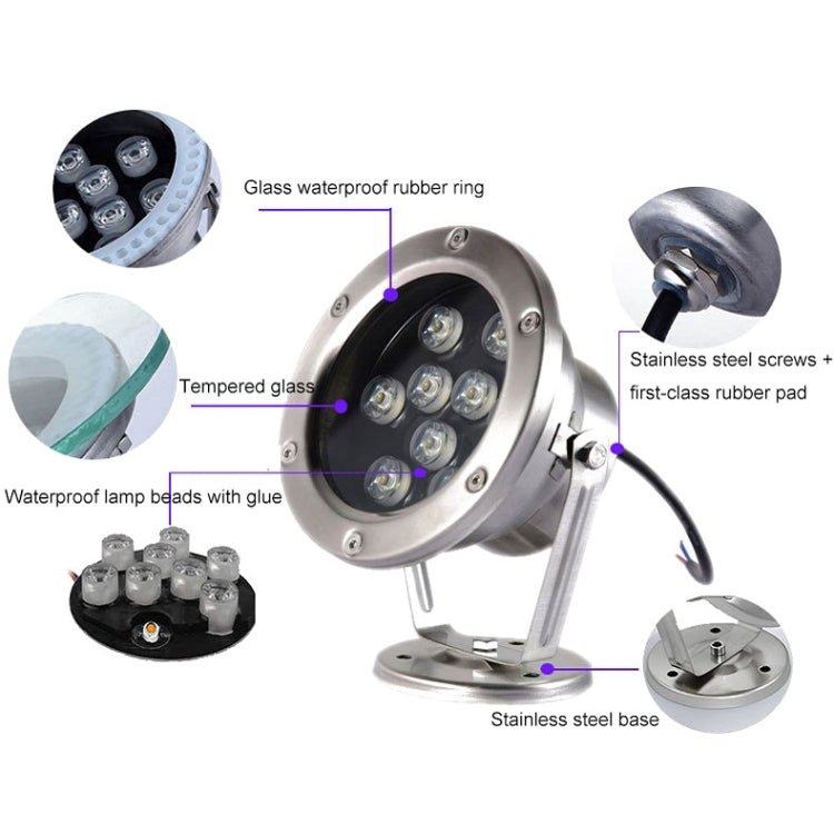 LED Onderwaterlicht Pool Vis Vijver Fontein Waterdicht Landschapslicht 18W (Warmwit)