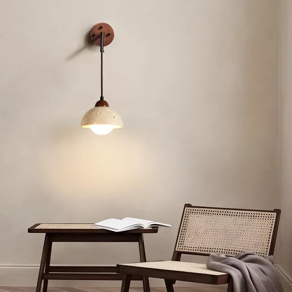 Travia Hangende Travertijn Steen Wandlamp