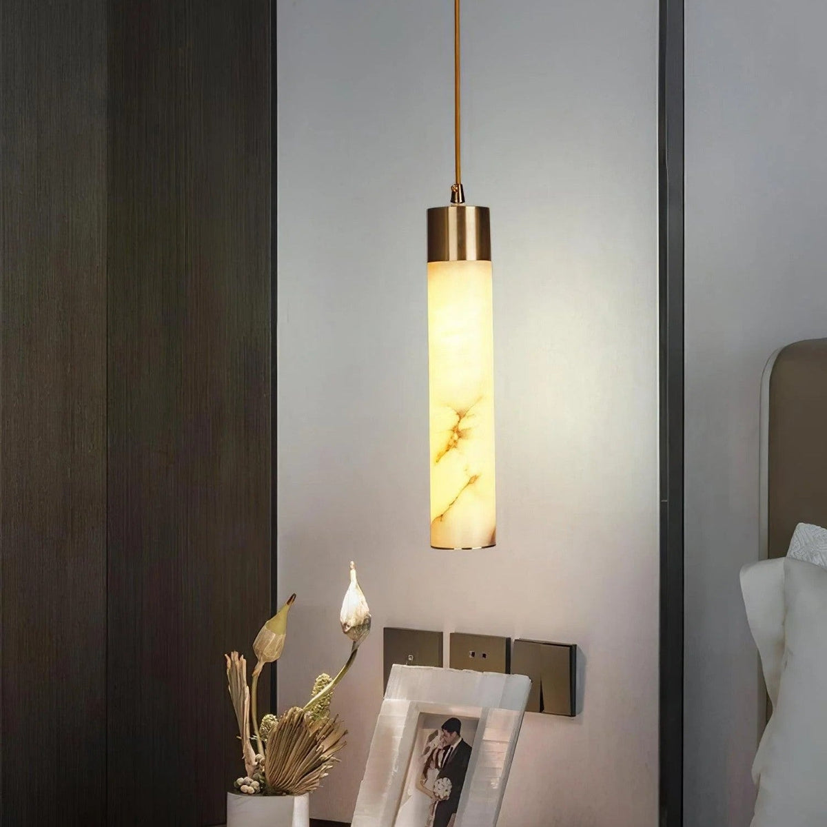 Ethereal Stone Glow Sculpturale Stijl Alabaster Hanglamp