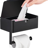 Tissuebox | Toiletpapierhouder RVS | 2 in 1 Houder met Opbergvlak | SteelShelf