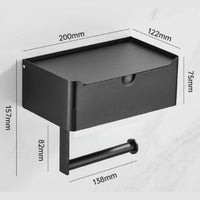 Tissuebox | Toiletpapierhouder RVS | 2 in 1 Houder met Opbergvlak | SteelShelf