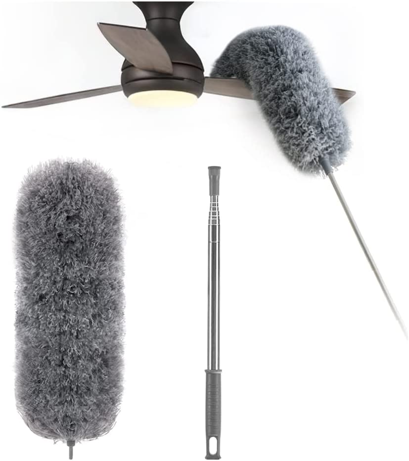 Telescoop-Microvezel Stofdoek | Extra Lange Bereik | Flexibel Hoofd | Wasbaar | DustReach