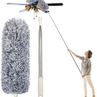 Telescoop stofdoek met extra lange microvezelkop (3 gratis vervangreinigingskoppen)