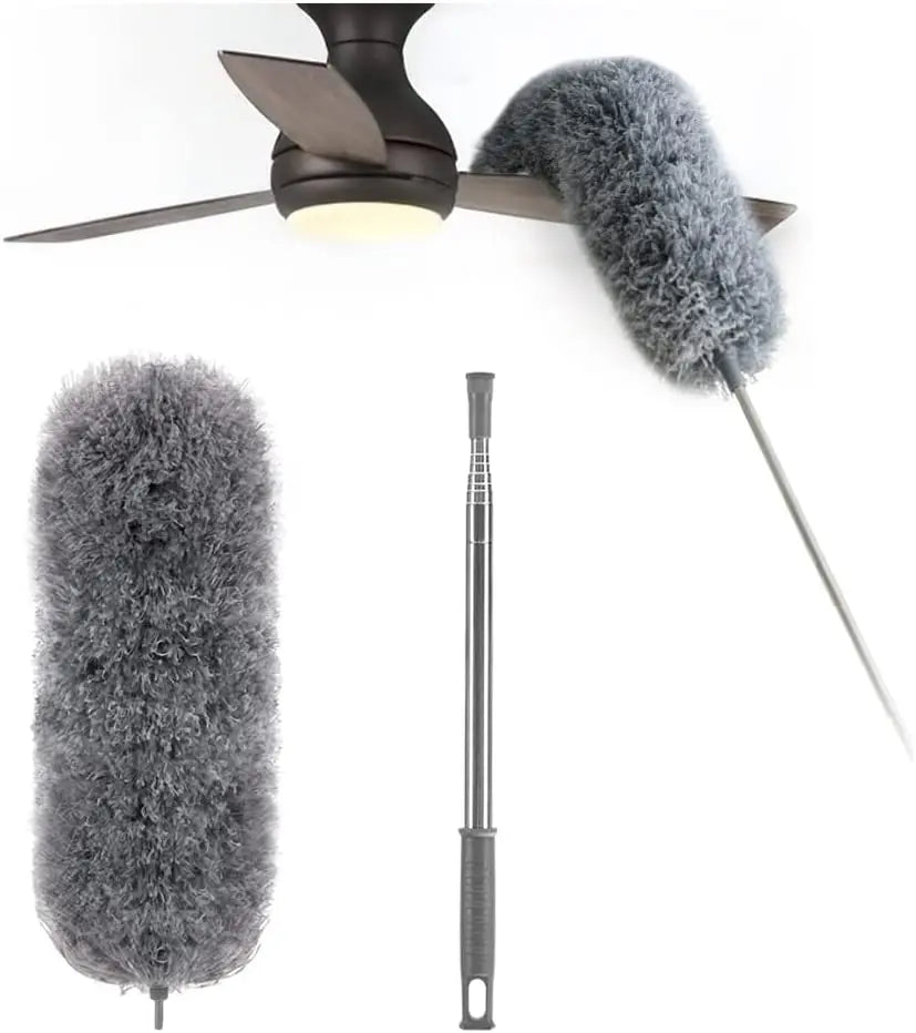 Telescoop stofdoek met extra lange microvezelkop (3 gratis vervangreinigingskoppen)