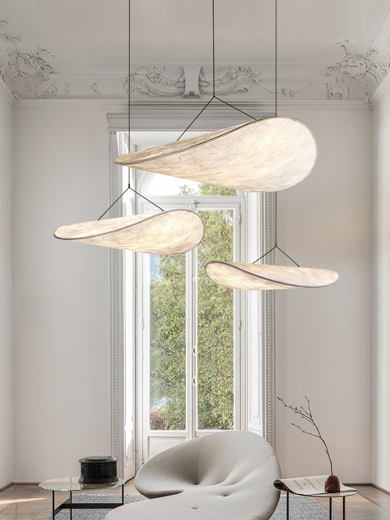 Sereca Hanglamp van Papier en Glasvezel