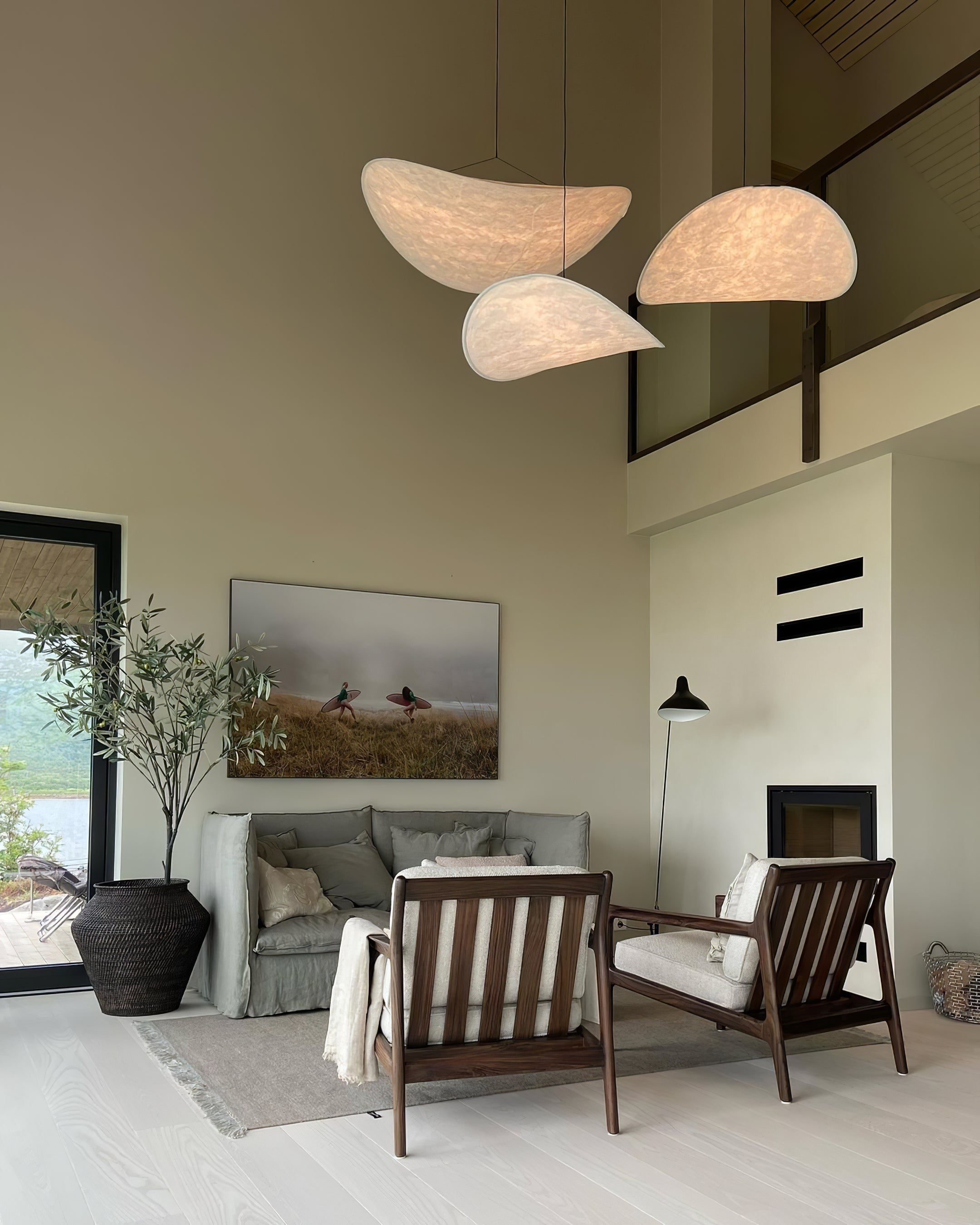 Sereca Hanglamp van Papier en Glasvezel