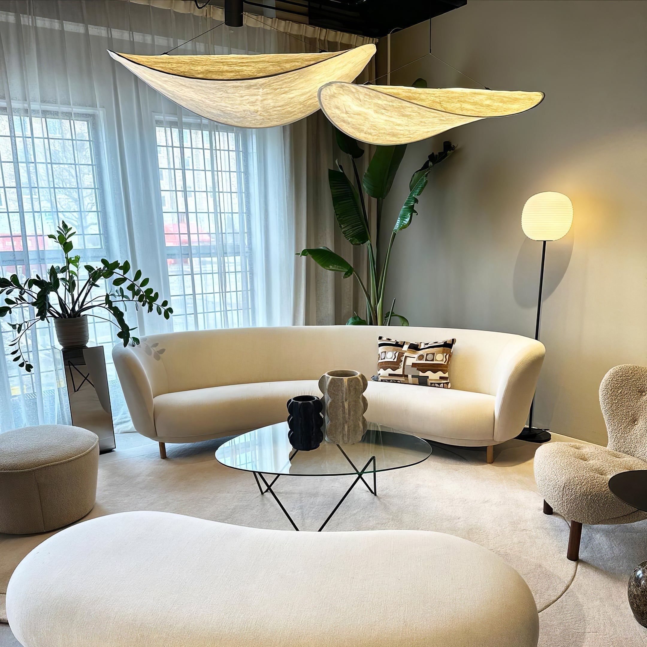 Sereca Hanglamp van Papier en Glasvezel