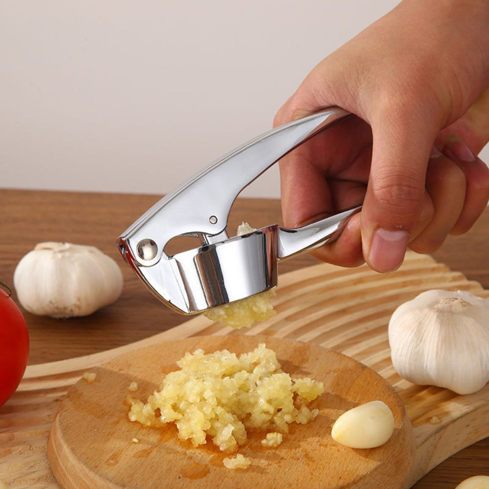 Minimalistische RVS Knoflookpers met Antislip Handvat