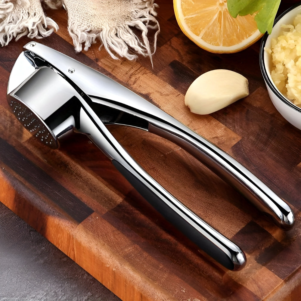 Minimalistische RVS Knoflookpers met Antislip Handvat