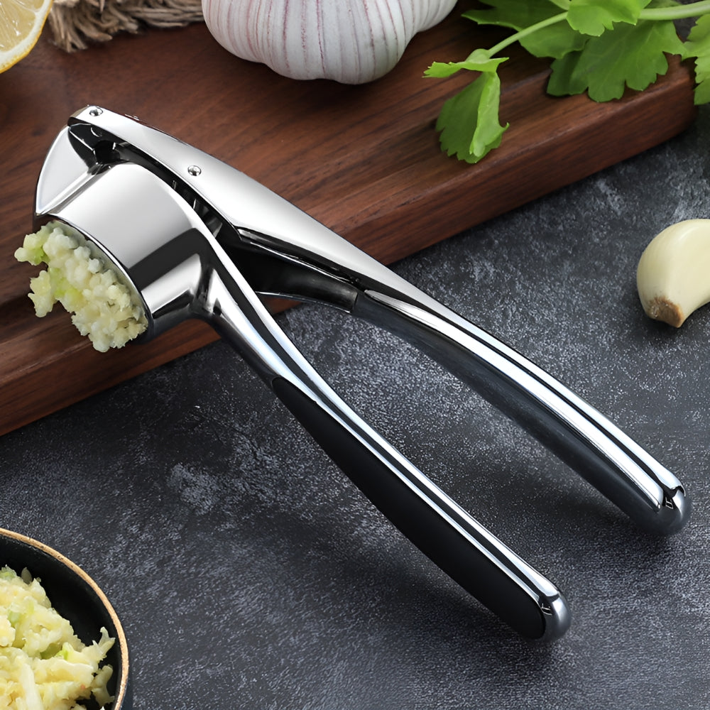 Minimalistische RVS Knoflookpers met Antislip Handvat