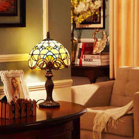 Skanto | Tiffany Bureau Lamp | LED E27 | Kleurvol Handgemaakt Glas