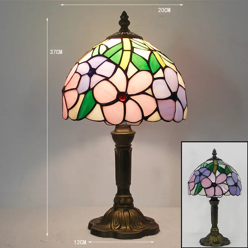 Skanto | Tiffany Bureau Lamp | LED E27 | Kleurvol Handgemaakt Glas